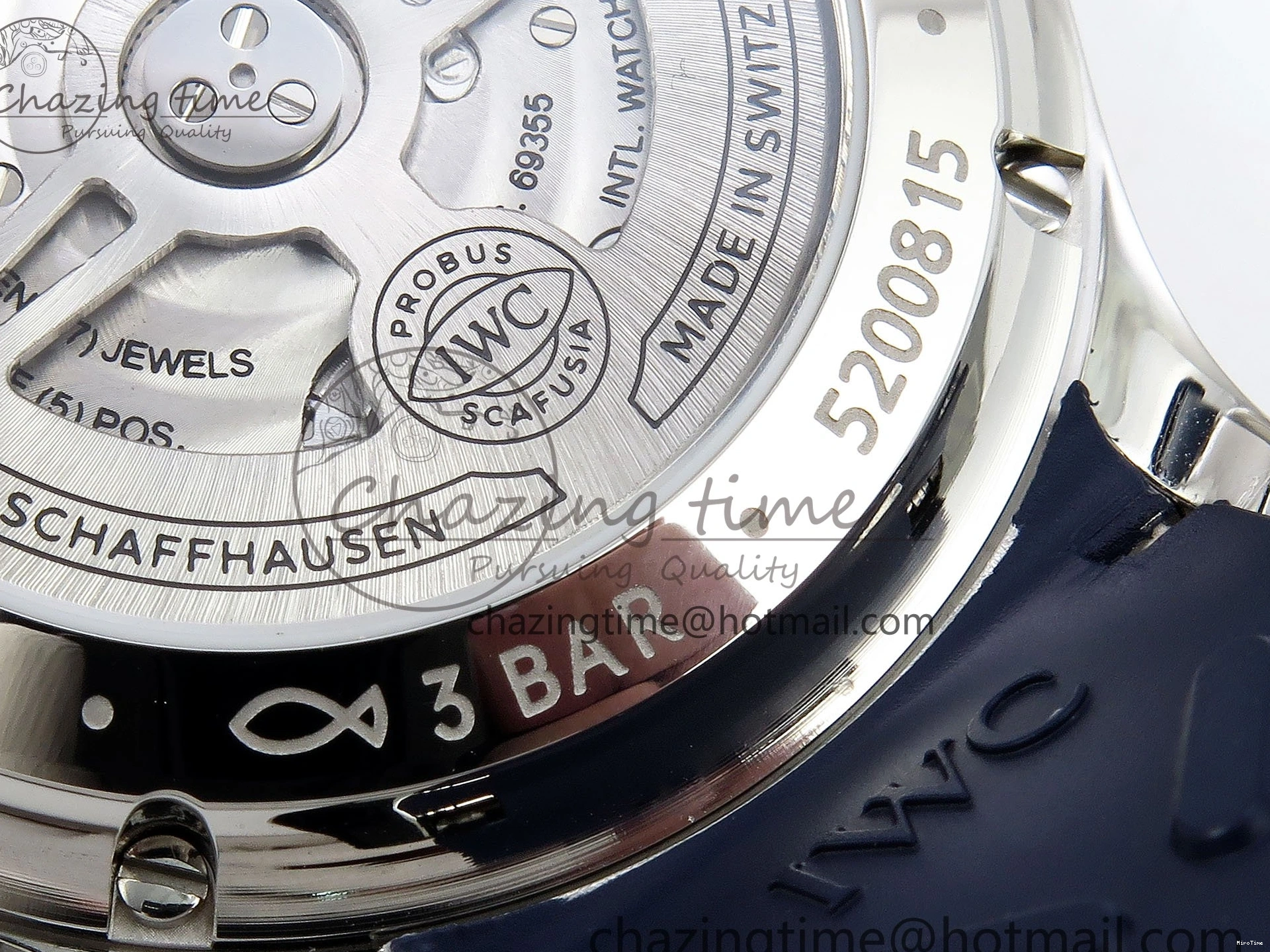 MIROTIME 0422 Casual Portuguese Chrono IW3716 Z+F 1:1 Best Edition White Dial on Blue Rubber Strap A 7016